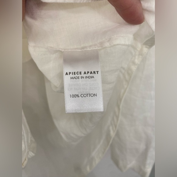 A Piece Apart Off- White Ruffled Collar Button-Up Blouse Size 10 - Picture 3 of 5